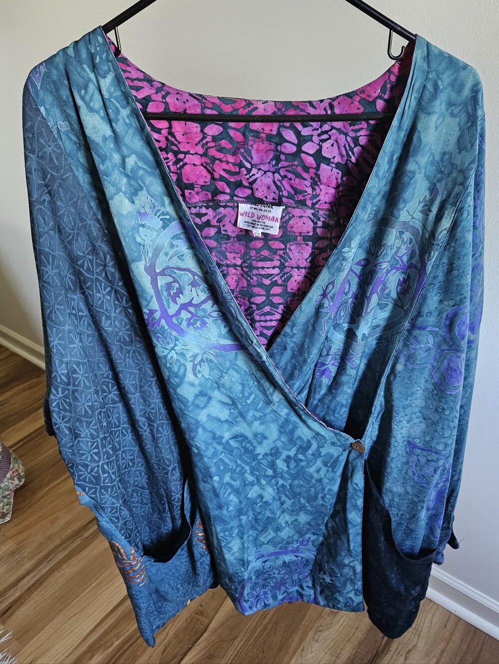 Rare Wild Woman Batik Crossover Top